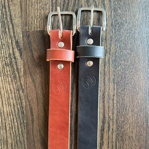 Homestead black and brown leather belts 30